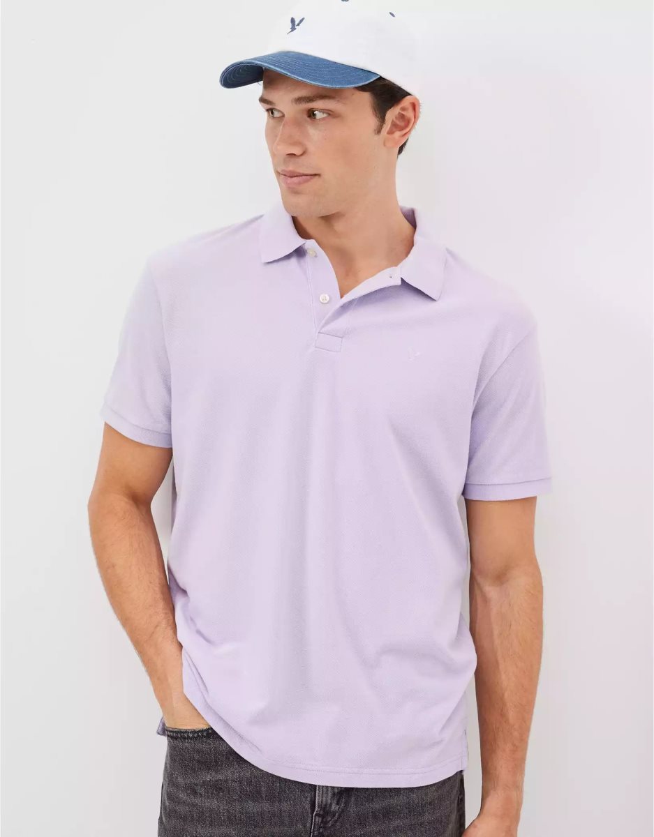 Polos American Eagle AE Super Soft Legend Pique Violette Homme | HBW-99577938